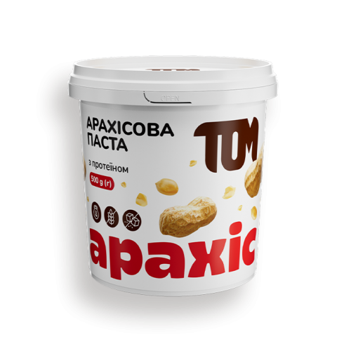 Арахісова паста ТОМ з протеїном 500г