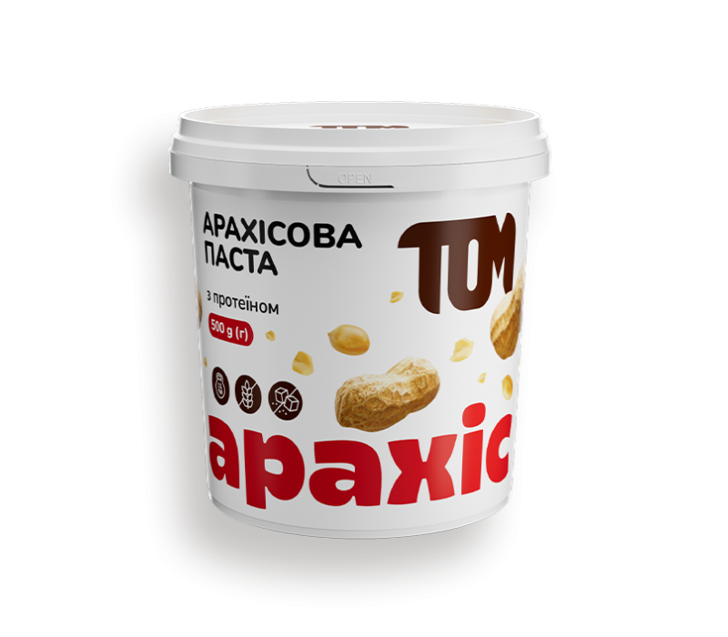 Арахісова паста ТОМ з протеїном 500г