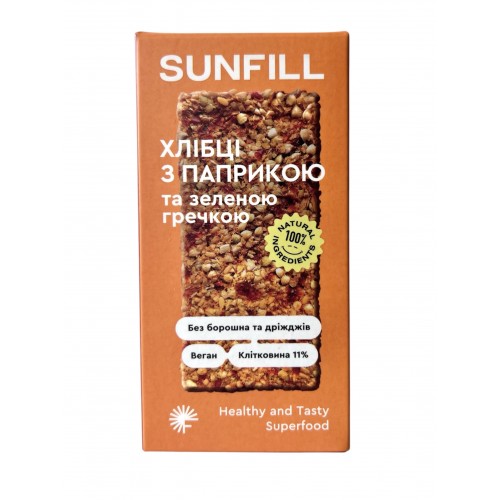 Хлібці з паприкою та зеленою гречкою Sunfill 91 г