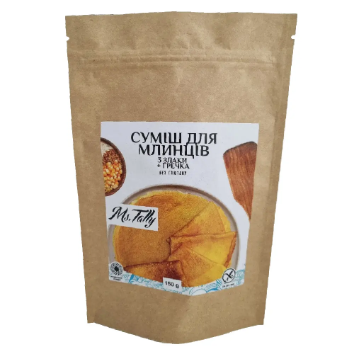 Cумiш для млинцiв міні 3 злаки + гречка без глютену Ms. Tally 150 г