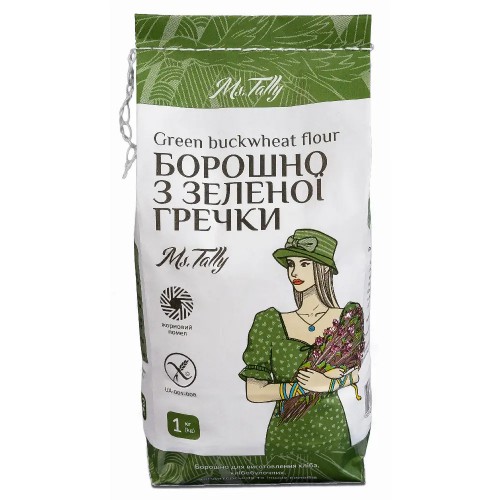 Борошно зеленої гречки без глютену Ms. Tally 