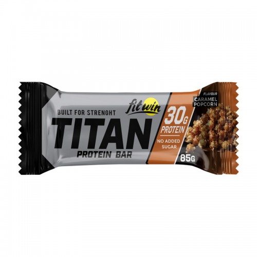 Протеиновый батончик Titan Bar карамельный попкорн FitWin 85 г