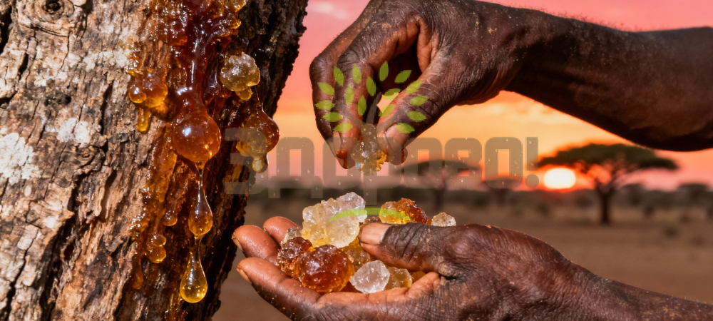 Сбор гуммиарабика с деревьев Acacia senegal в Сахеле – натуральный источник камеди акации